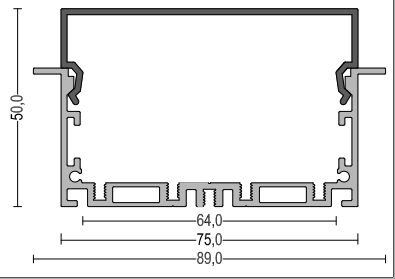 Frosted Recessed Aluminium LED Profile 6063 T5 PMMA PC สำหรับโคมไฟเชิงเส้น