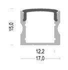 Regular led aluminum profile with Black PC Cover for LED Strip Aluminium Profile