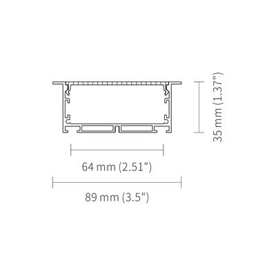 Anodized Magnetic Aluminium Led Profile IP45 With PC Frosted Cover