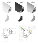 T3 - T8 Corner LED Strip Profile Corner Profile Aluminium With PC PMMA Diffuser