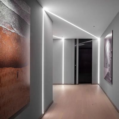 โปรไฟล์ LED Plasterboard พร้อม PC PMMA โปรไฟล์อลูมิเนียม Led Strip แบบฝัง Oem Edm 6063 T5 Aluminium