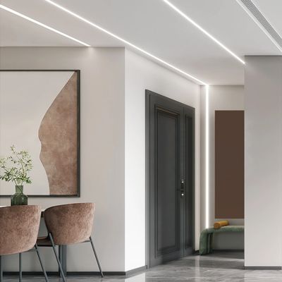 แถบไฟเพดาน Led Plasterboard Profile ปิดภาคเรียน Drywall Gypsum Aluminium Channel