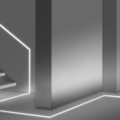 W50 * H35 โปรไฟล์อลูมิเนียม LED สีดำที่ติดตั้งบนพื้นผิวพร้อมฝาครอบพีซีสีดำโปรไฟล์การอัดรีด LED Strip