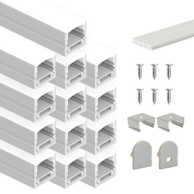 ราคาดี 17.0*19.9mm LED โปรไฟล์อลูมิเนียม 6063 T5 สารสกัดที่มีการออกซิเดชั่นด้วยการเป่าทรายสําหรับช่อง LED Strip ที่ติดตั้งบนพื้นผิว ออนไลน์
