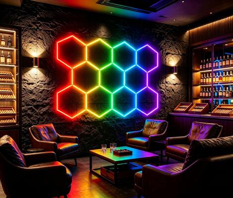 ราคาดี ไฟ LED RGB ทรงหกเหลี่ยมแบบโมดูลาร์ลายรังผึ้ง เหมาะสำหรับโรงรถ ยิม เวิร์กช็อป และสำนักงาน โซลูชันแสงสว่างที่มีสไตล์ ออนไลน์