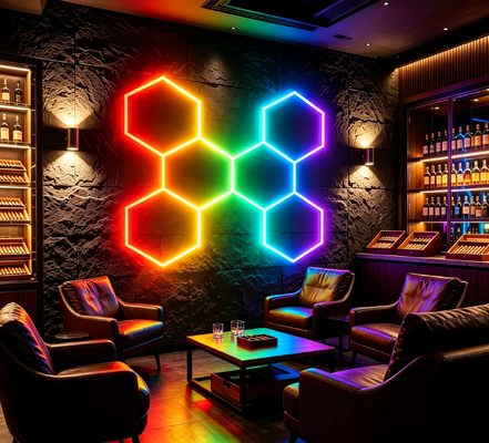 โคมไฟ LED หกเหลี่ยมรังผึ้ง DC สำหรับร้านคาร์ดีเทลลิ่ง