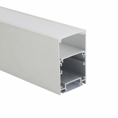 6063 100lm / W นำอลูมิเนียมช่องพร้อมฝาปิดสำหรับขึ้นและลงไฟ led profile