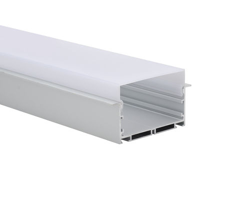 ช่องอลูมิเนียม LED แบบฝัง W75 * h50mm พร้อม PC Diffuser Aluminium Profile สำหรับ Led Light