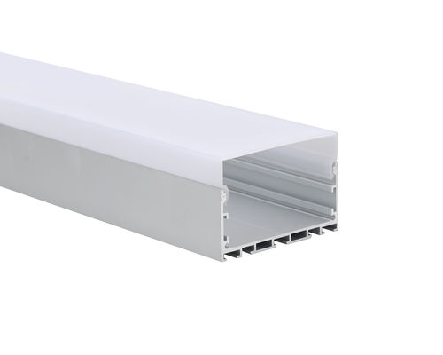 การอัดรีดแสงเชิงเส้น 75x50 มม. พร้อมฝาครอบพีซี LED Strip Aluminium Profile