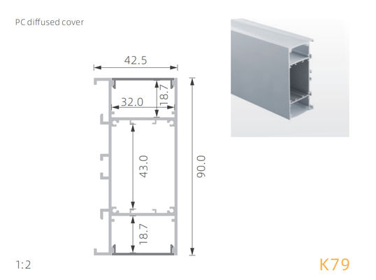 โปรไฟล์ LED พร้อมตัวกระจายสัญญาณพีซี นำช่องอลูมิเนียมสำหรับไฟ LED ติดผนัง