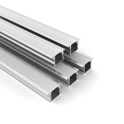 โปรไฟล์ LED แถบอลูมิเนียมสำหรับโปรไฟล์ LED อลูมิเนียมแบบฝังพร้อมฝาครอบตัวกระจายสัญญาณ PC