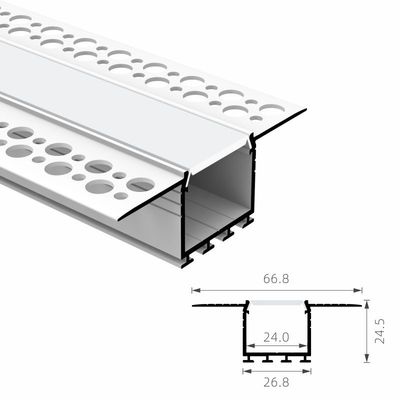 IP45 LED โปรไฟล์ Plasterboard ตกแต่งทางสถาปัตยกรรม T5 6063 Led Gypsum Wall Profile
