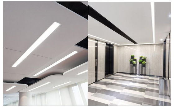 H35mm Flat PMMA ไฟ LED โปรไฟล์อลูมิเนียม Frosted IP44 สำหรับปิดภาคเรียน