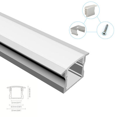 โปรไฟล์ LED อลูมิเนียมปิดภาคเรียนขนาดมาตรฐาน 2 ม. 2.5 ม. พร้อมฝาครอบพีซี
