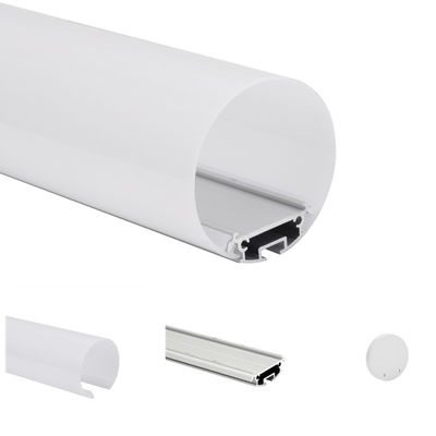 6063 T5 รอบ LED Profile เส้นผ่านศูนย์กลาง 60 มม. บ้านโดยใช้ไฟตกแต่งอาคารที่อยู่อาศัย KN9