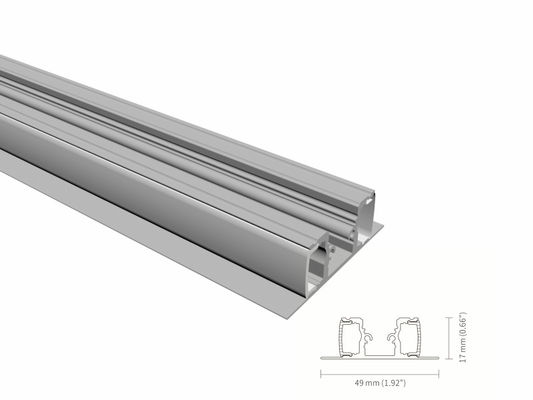 โปรไฟล์ LED ผนัง Anodized อัดความกว้าง 10 มม. พร้อมตัวกระจายอะคริลิก IP44