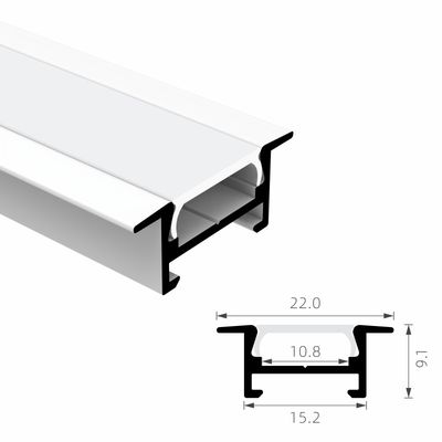 PC Diffuser Recessed Aluminium LED Profile พ่นทราย 6063 T5