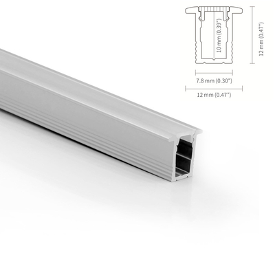 โปรไฟล์ LED อลูมิเนียมปิดภาคเรียนแบบแบน PMMA 6063 T5 พร้อม PC Diffuser