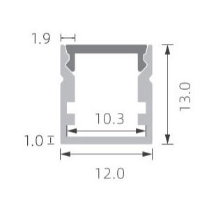 ราคาดี PMMA Frosted Led Strip Light Profile การเป่าด้วยทราย 12 × 13 มม. พร้อมฝาครอบพีซี ออนไลน์