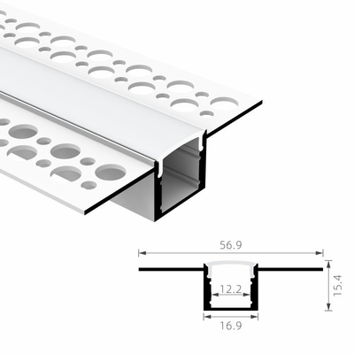 รายละเอียดอลูมิเนียม LED สำหรับไฟ LED Strip ฝ้าเพดานยิปซั่มช่อง Drywall