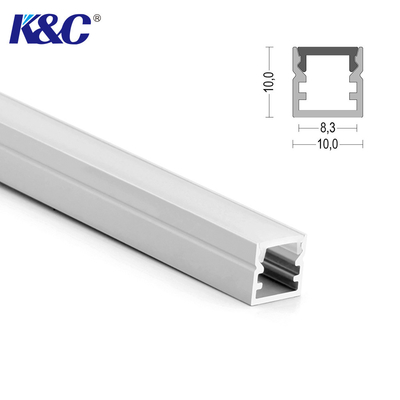 10 * 10 มม. LED Strip โปรไฟล์อลูมิเนียมพร้อม PMMA PC Diffuser Cover