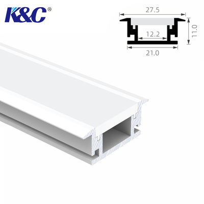 PMMA โปรไฟล์ LED Strip แบบปิดภาคเรียน Aluminium Extrusion H11mm พร้อม PC Diffuser