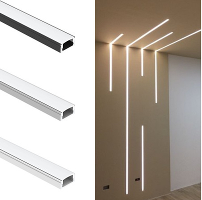 โปรไฟล์ Led อลูมิเนียมอัลลอยด์ 6063 T5 U Shape Extrusion Housing Channel ฝาปิดแบบกระจายสำหรับแถบไฟส่องสว่าง