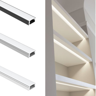 พื้นผิวติดตั้ง 6063 LED Strip โปรไฟล์อลูมิเนียม PMMA Diffuser สำหรับโคมไฟติดผนังตู้เสื้อผ้า