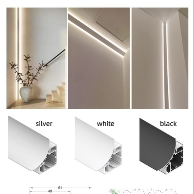 Corner Extrusion T8 Led Strip โปรไฟล์อลูมิเนียมพร้อมฝาครอบ Diffuser Pc