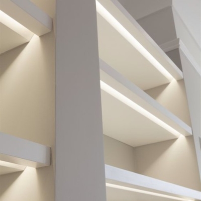 6063 T5 อลูมิเนียมฝังตัวโปรไฟล์ LED โครงระบายความร้อนสำหรับโคมไฟเพดาน