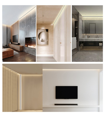 T3 - T8 มุม LED Strip Profile โปรไฟล์มุมอลูมิเนียมพร้อม PC PMMA Diffuser